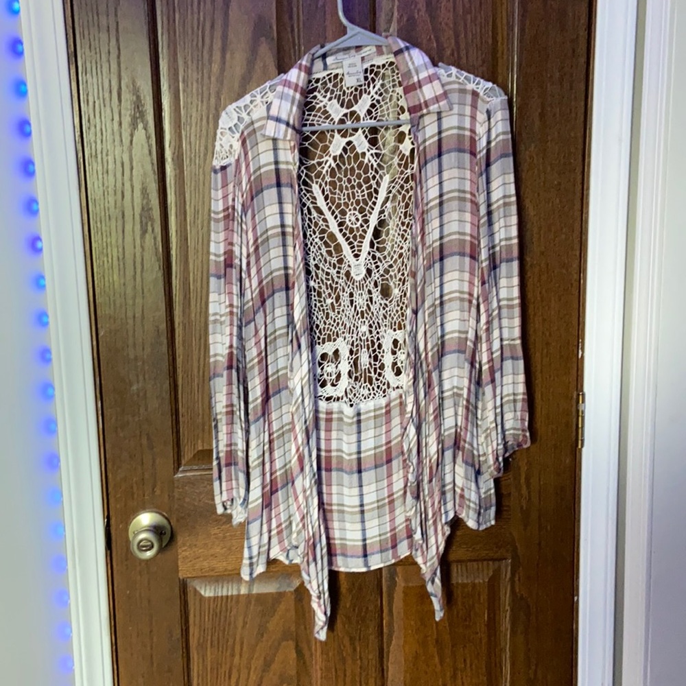 American Rag flannel, with lace back.